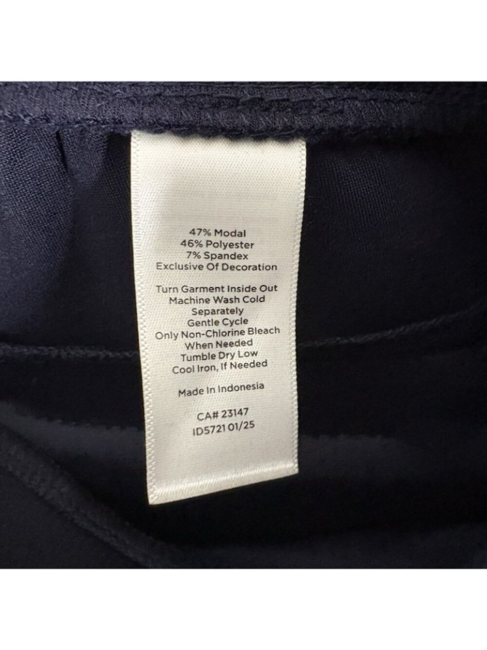 T By Talbots Women 1X Navy Blue AirKnit Stretch Wide Crop Side Stripe Pants NWOT - Picture 11 of 11